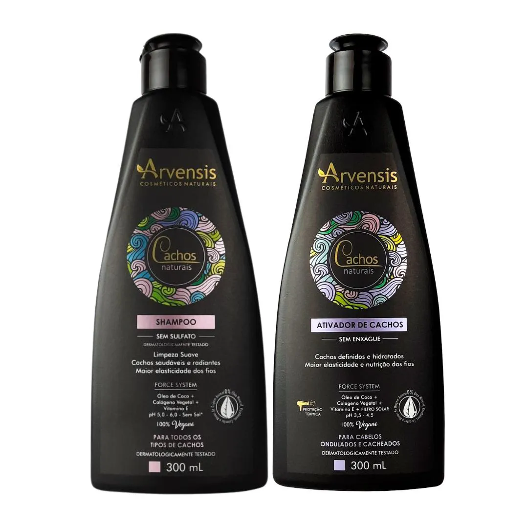 KIT ARVENSIS CACHOS SHAMPOO E ATIVADOR ONDULADOS 300ML