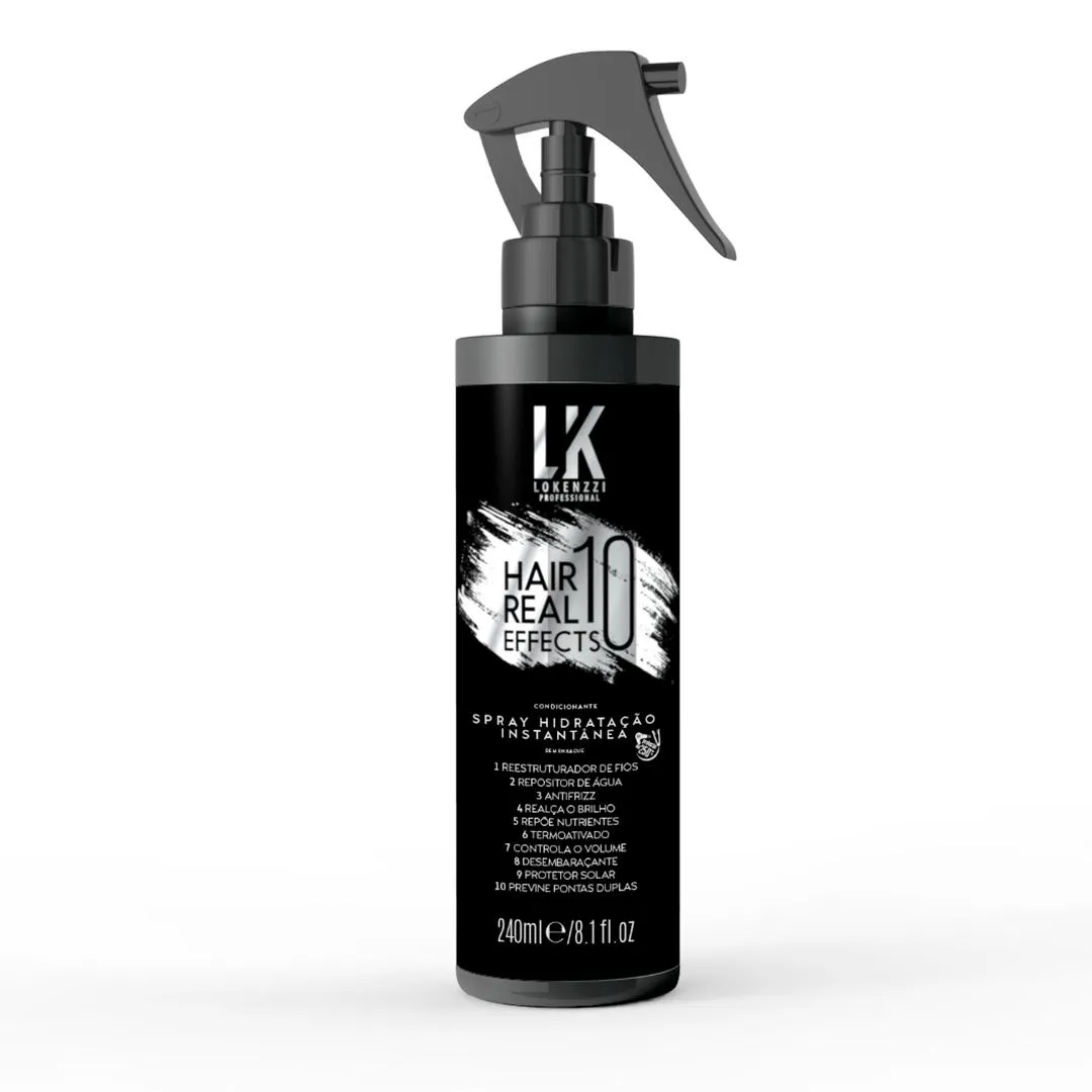 SPRAY HIDRATAçãO INSTANTâNEA HAIR REAL 10 EFFECTS LOKENZZI 240ML