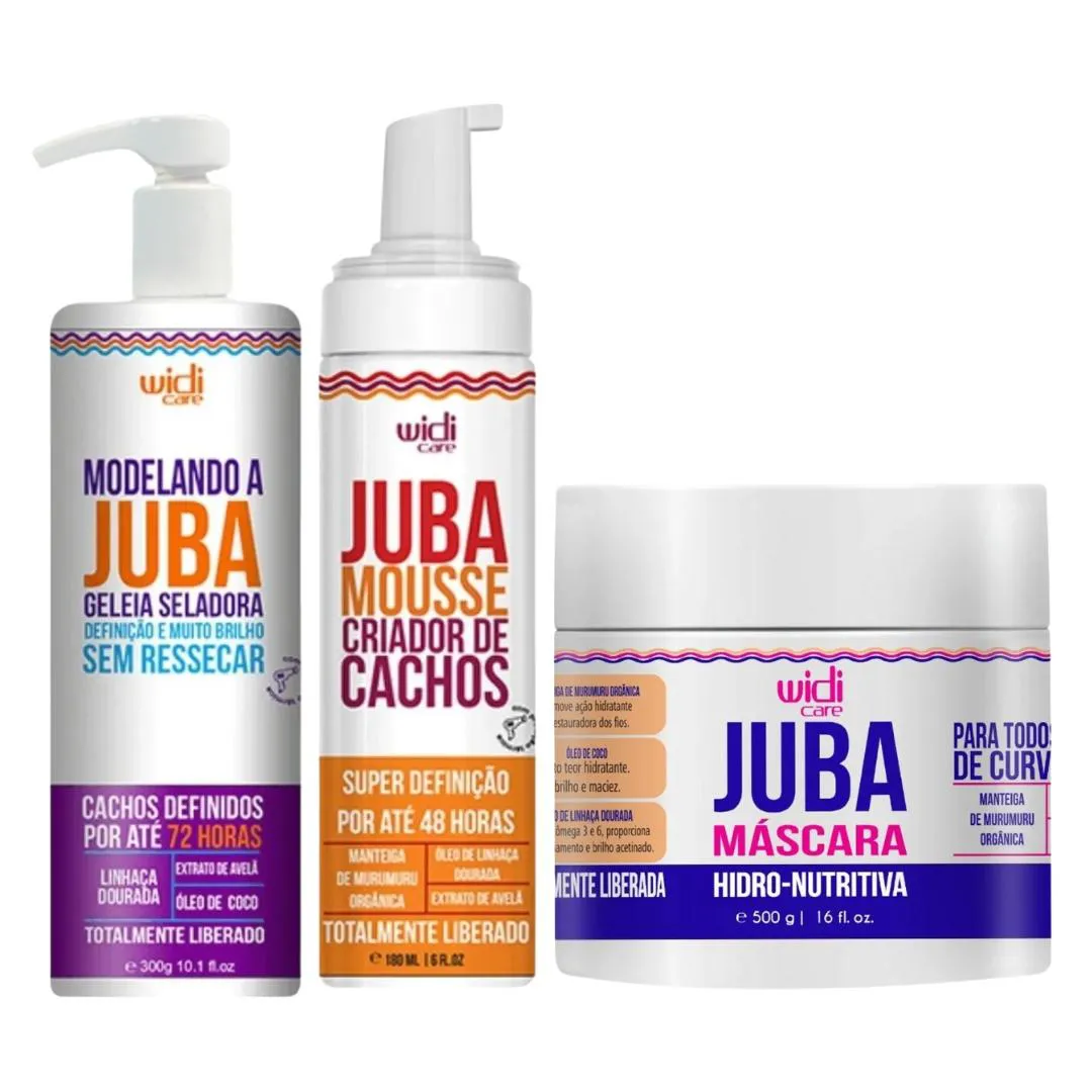 KIT WIDI CARE JUBA GELEIA MOUSSE MáSCARA HIDRO NUTRITIVA