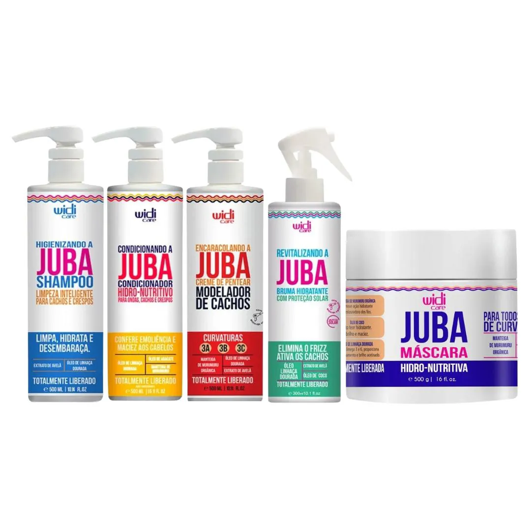 KIT WIDI CARE JUBA SHAMPOO COND ENCARACOLANDO BRUMA MASCARA