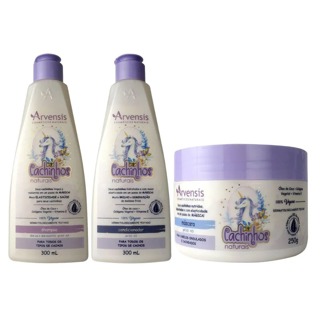 KIT ARVENSIS CACHINHOS INFANTIL ONDULADOS SHAMPOO COND MASC