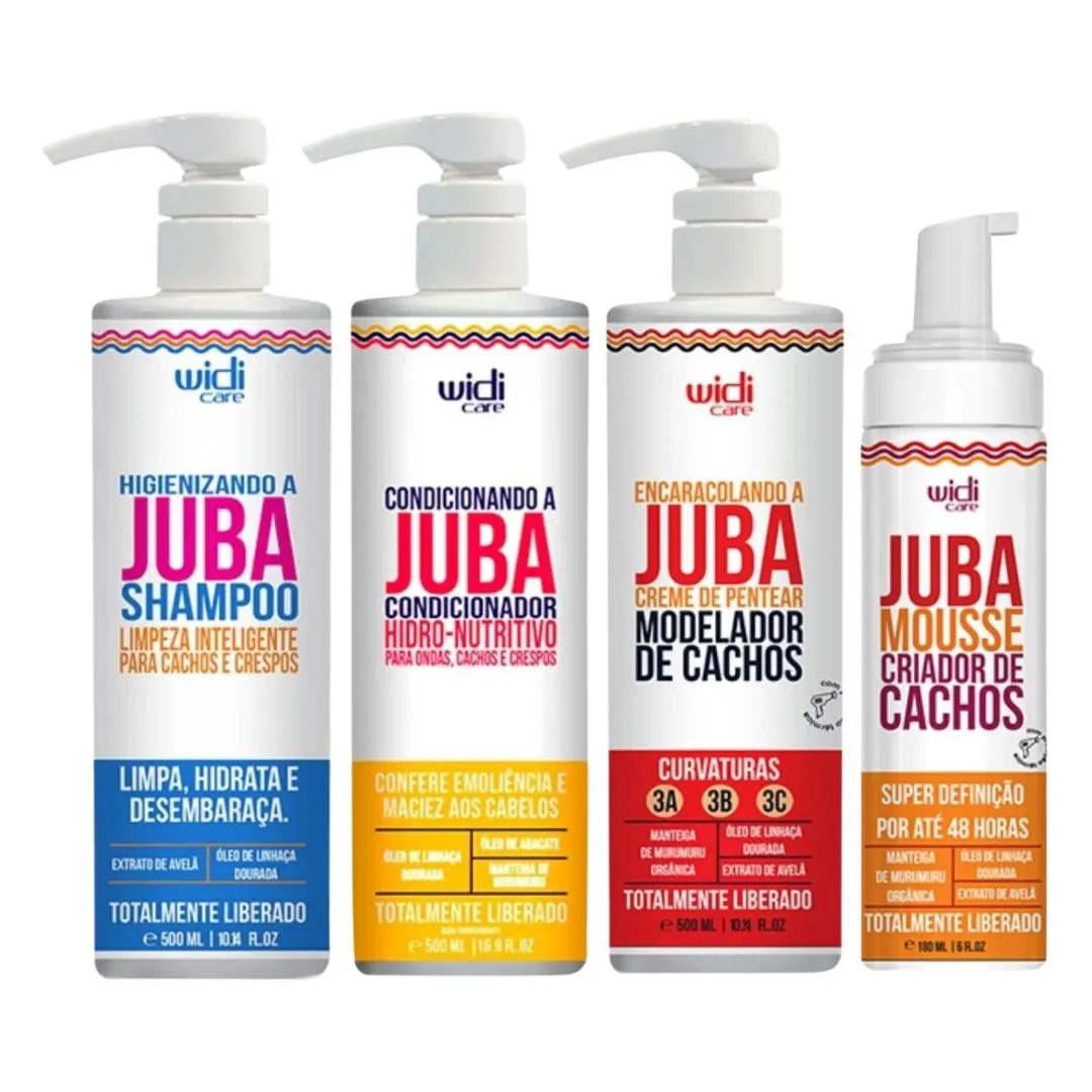 KIT WIDI CARE JUBA SHAMPOO + COND + ENCARACOLANDO + MOUSSE
