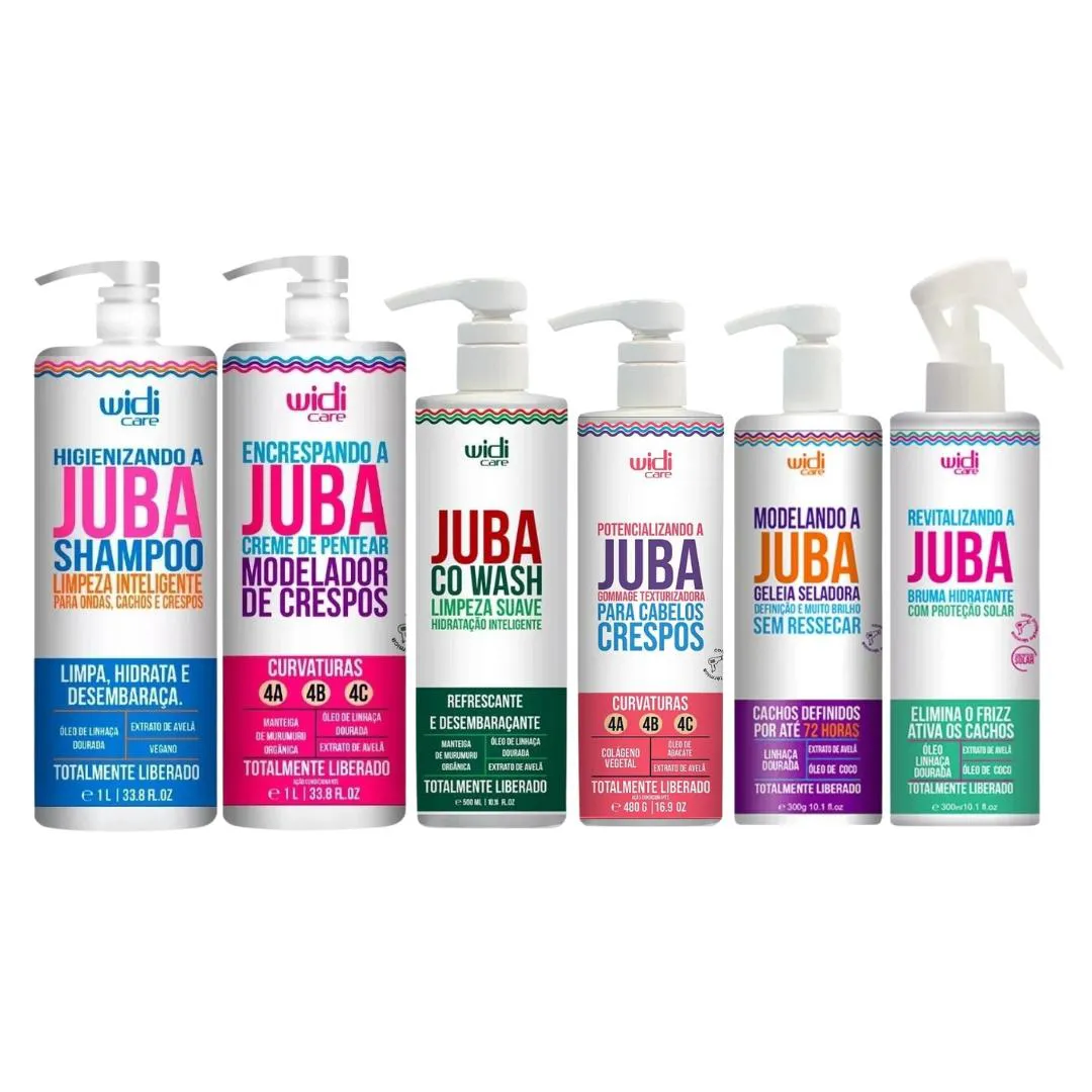 KIT WIDI CARE JUBA CRESPOS E CRESPíSSIMOS MODELADOR 6 ITENS