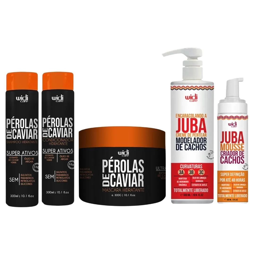 KIT WIDI CARE CAVIAR SH COND MASC + JUBA CREME CACHOS MOUSSE