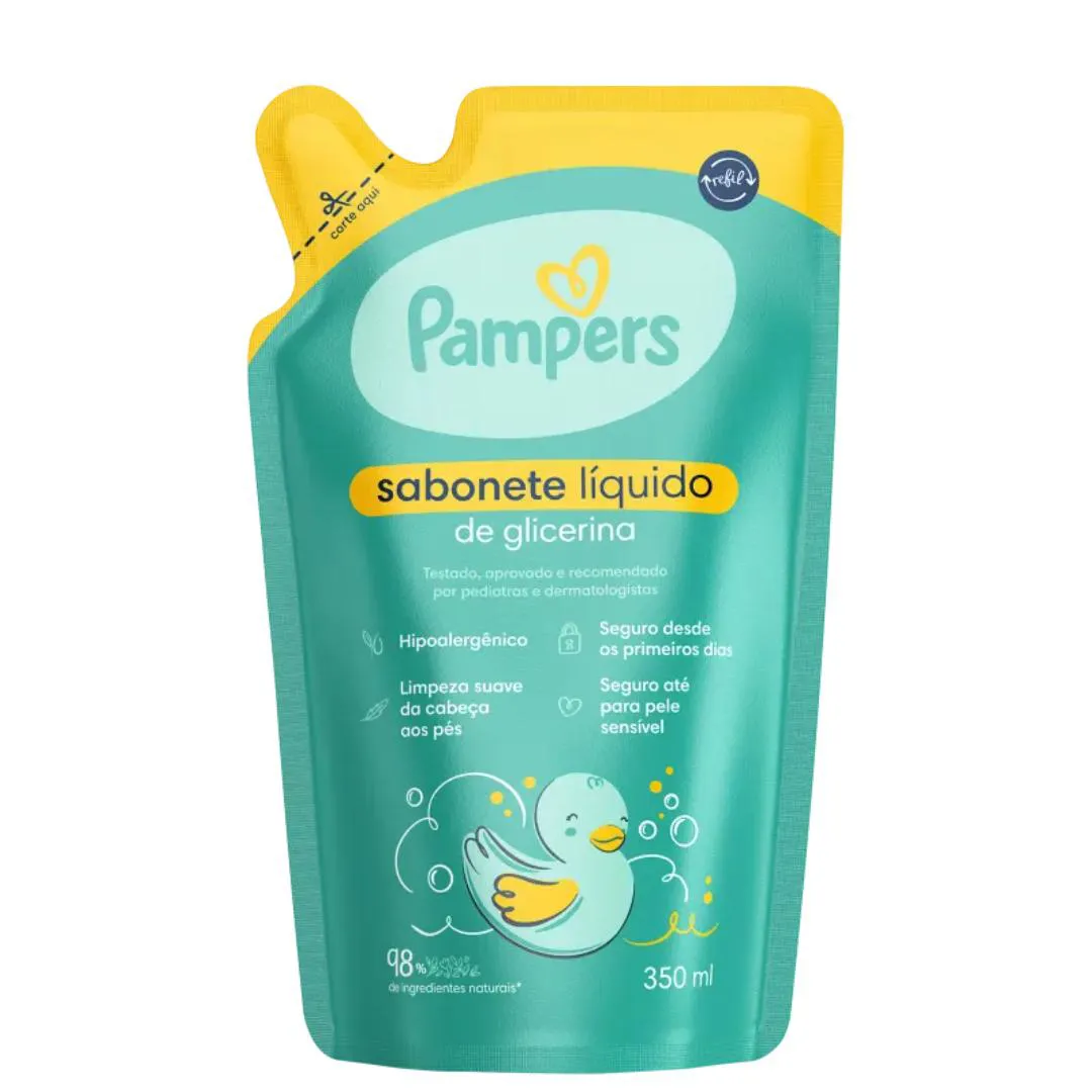 REFIL SABONETE LíQUIDO INFANTIL DE GLICERINA 350ML - PAMPERS