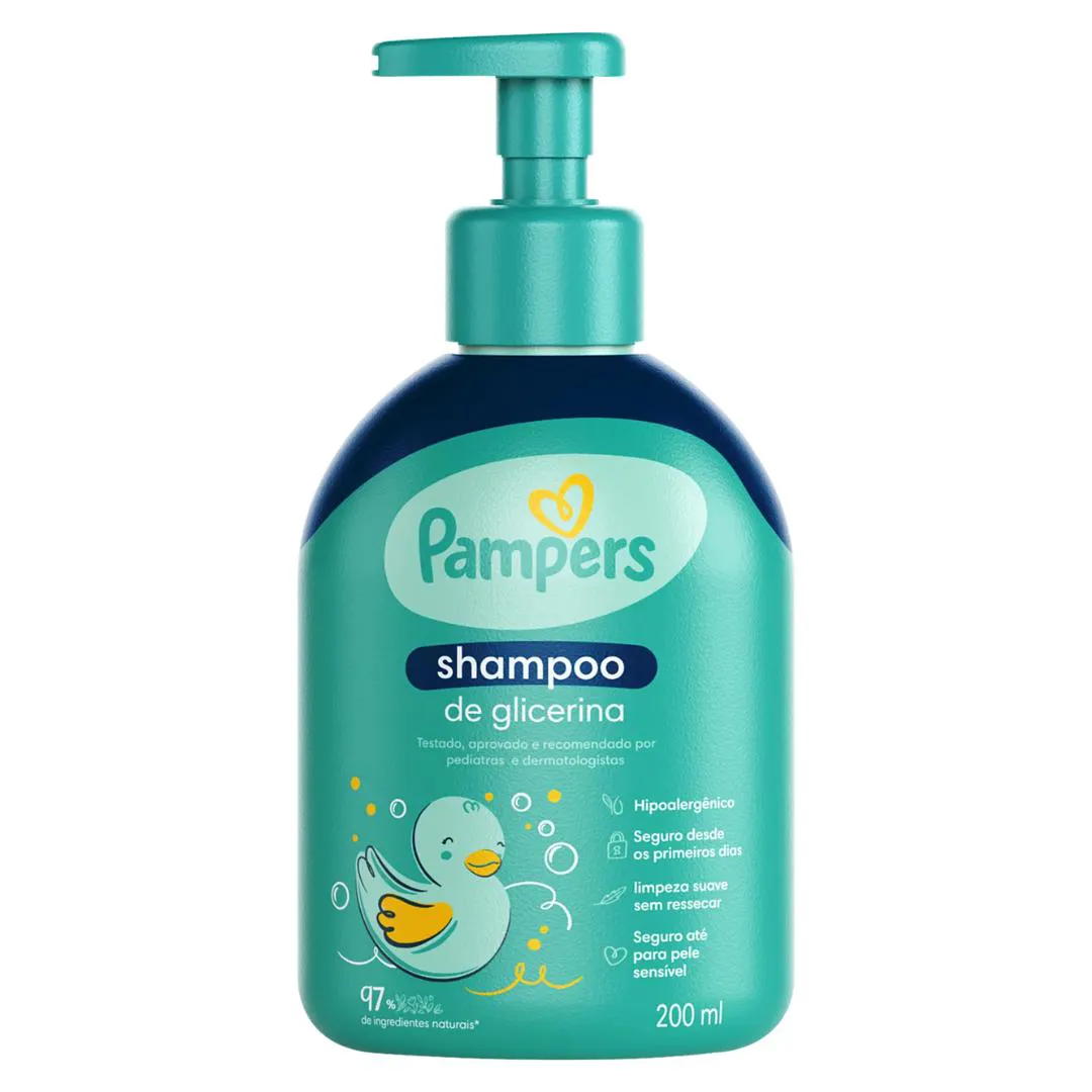 SHAMPOO DE GLICERINA BEBê PAMPERS 200ML