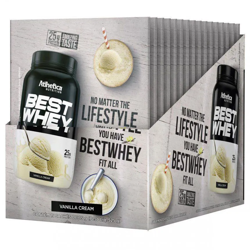 BEST WHEY SACHê (DISPLAY COM 15 SACHêS - 35G) - SABOR: BAUNILHA