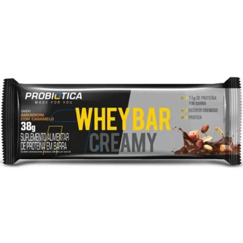 WHEY BAR CREAMY (38G) - SABOR: AMENDOIN COM CARAMELO