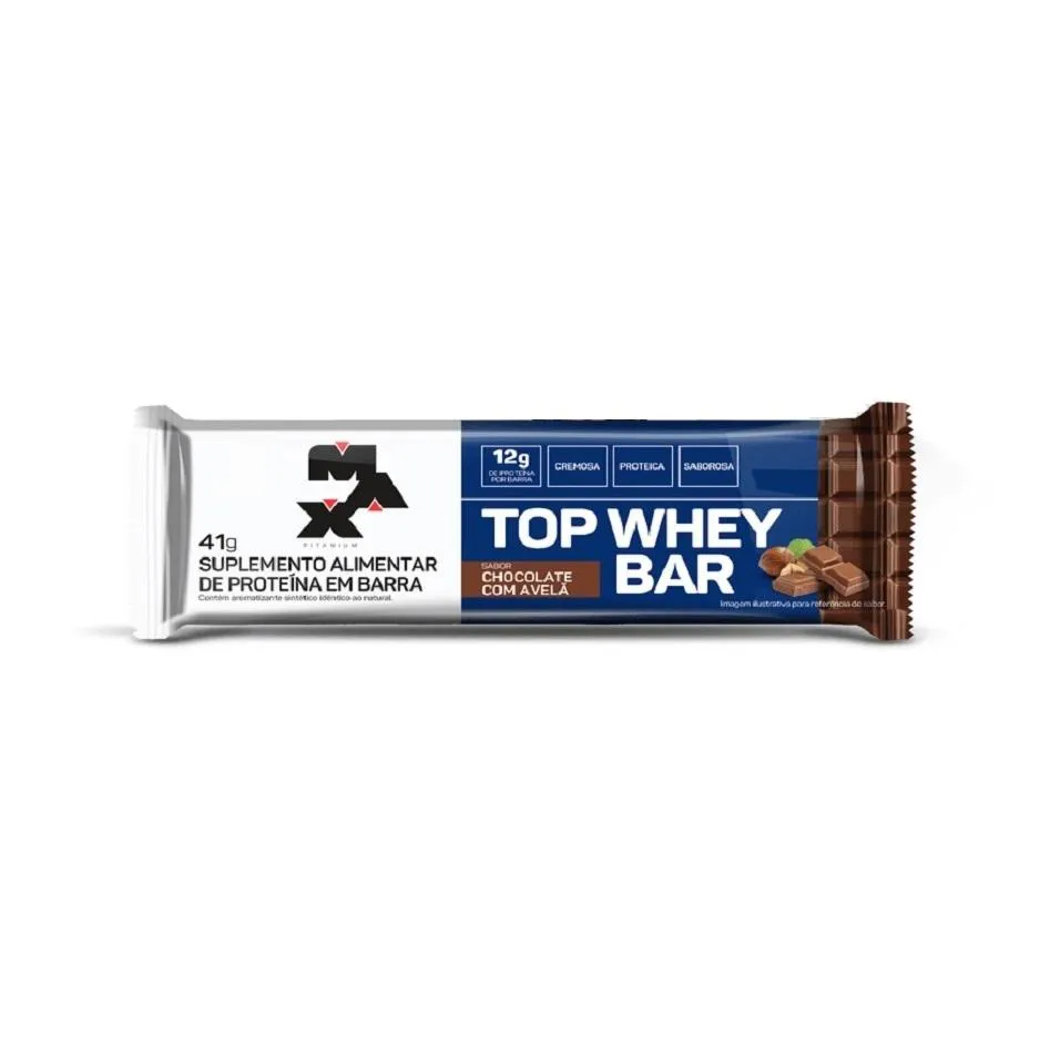 TOP WHEY BAR (41G) - SABOR: CHOCOLATE C/ AVELã