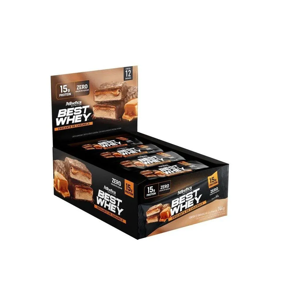 BEST WHEY BAR 744G (DISPLAY 12 UNIDADES DE 62G) - SABOR: CROCANTE DE CARAMELO