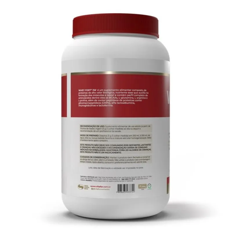 WHEY FORT 3W (900G) - SABOR: BAUNILHA