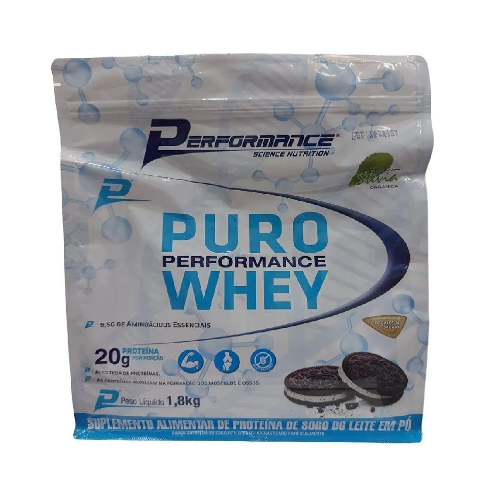 PURO PERFORMANCE WHEY REFIL (1,8KG) - SABOR: COOKIES E CREAM