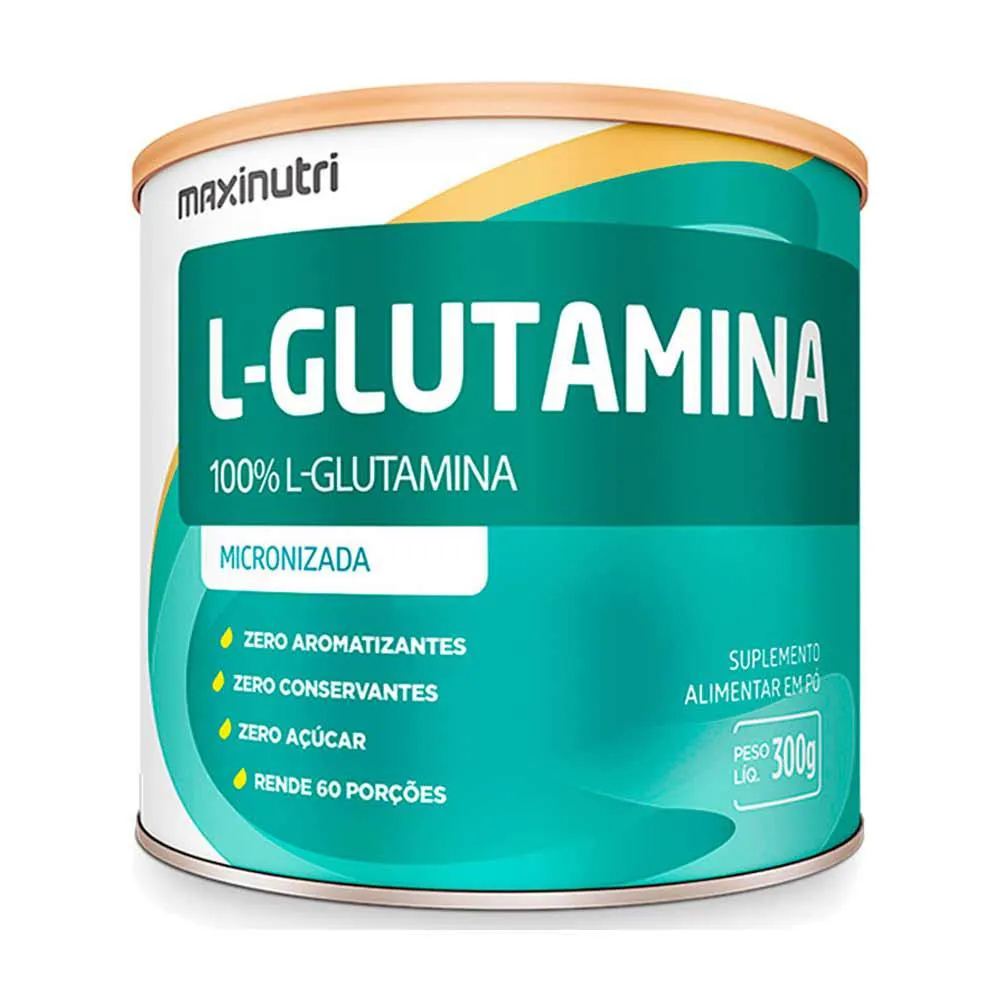 AMINOáCIDO L-GLUTAMINA Pó 300G 100% PURA MAXINUTRI