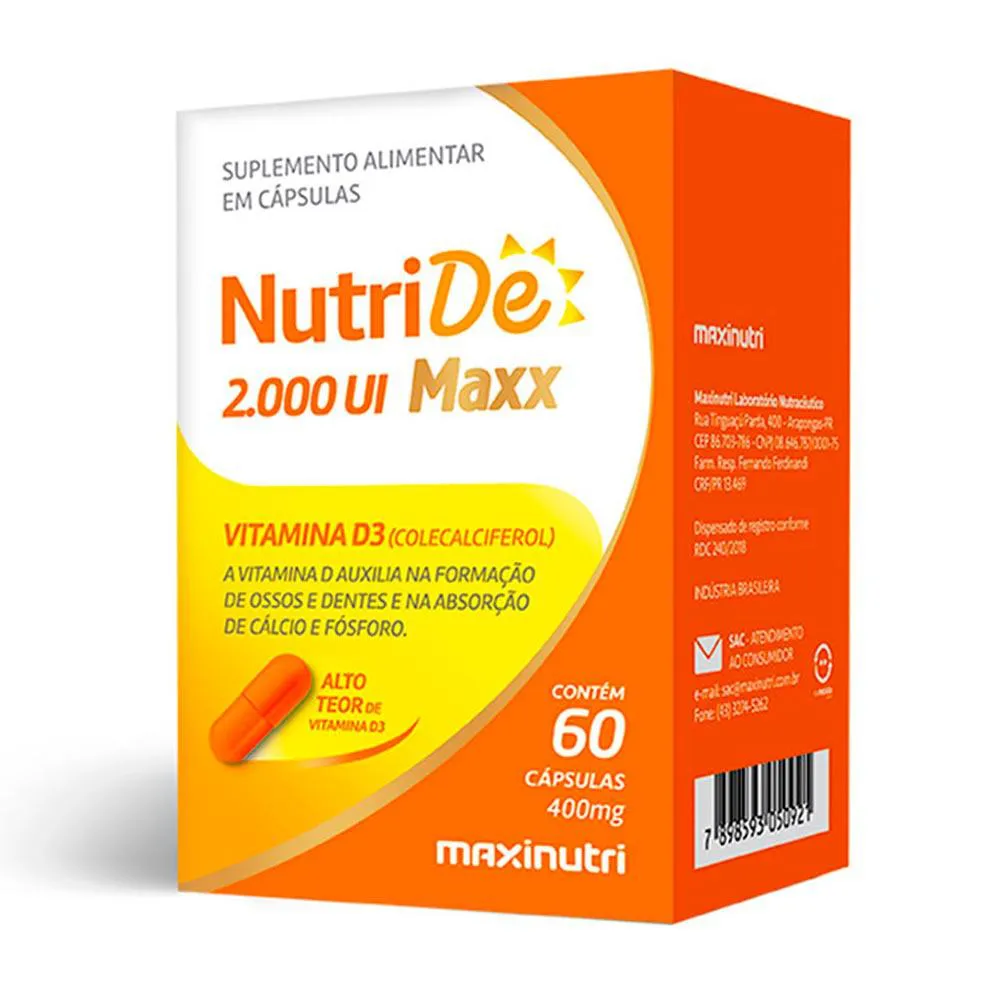 NUTRIDE VITAMINA D 2.000 UI 60 CAPSULAS MAXINUTRI