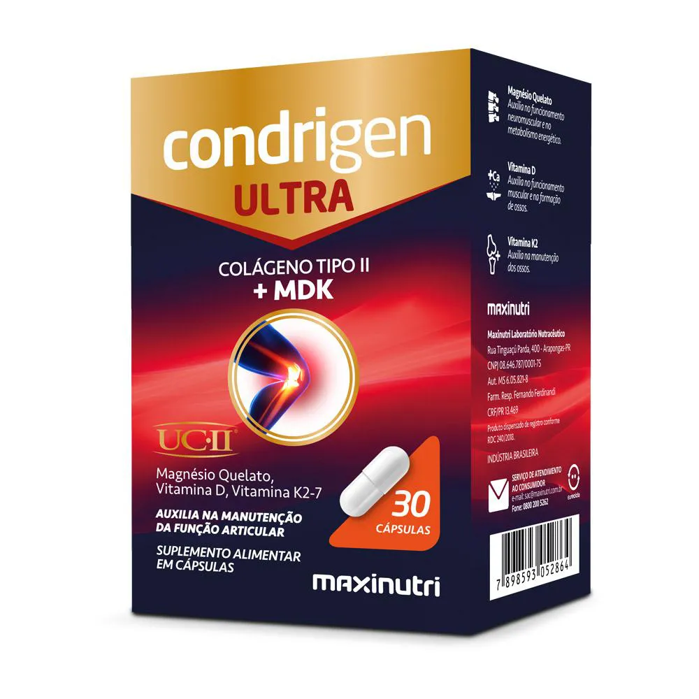 CONDRIGEN ULTRA COLáGENO TIPO 2 + MDK + UCII 30 CáPS MAXINUTRI