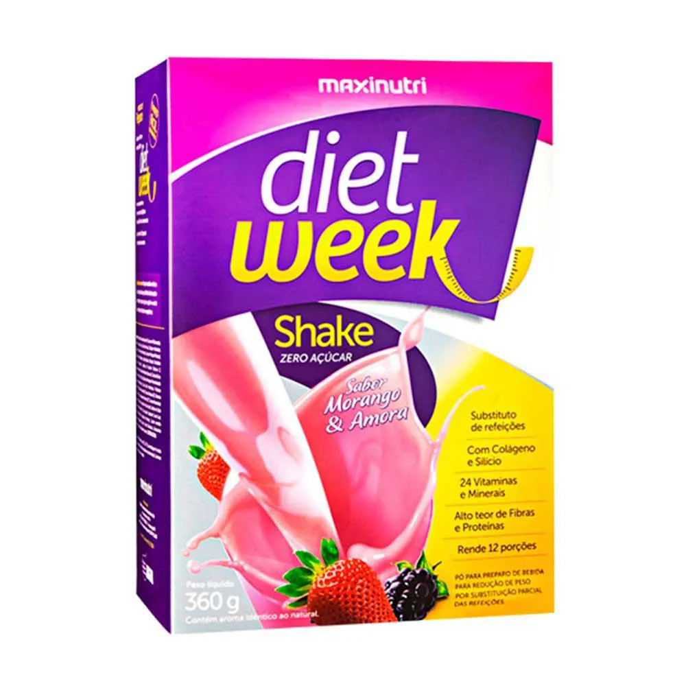 DIET WEEK SHAKE MORANGO E AMORA 360G MAXINUTRI