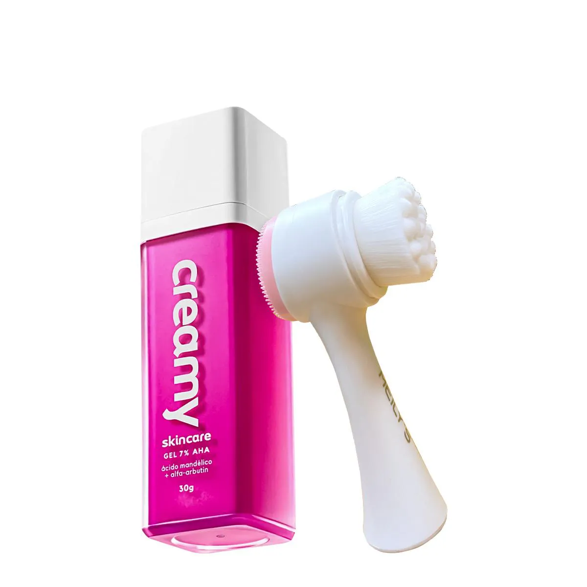 Kit Creamy Skincare Ácido Mandélicoe Meilys Escova De Limpeza Facial 2 Em 1 (2 Produtos)
