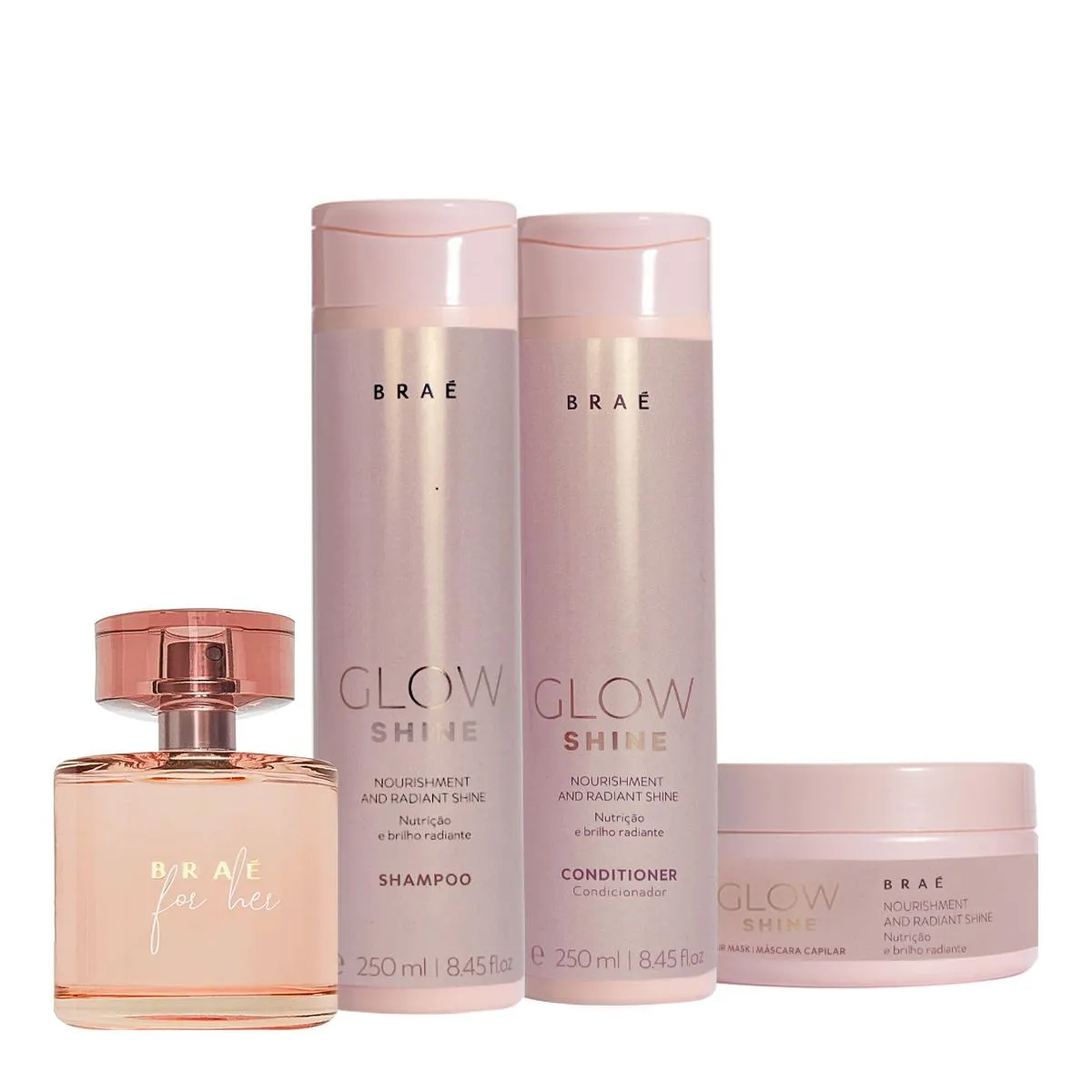 Kit Braé Glow Shine Home Care Completo (4 Produtos)