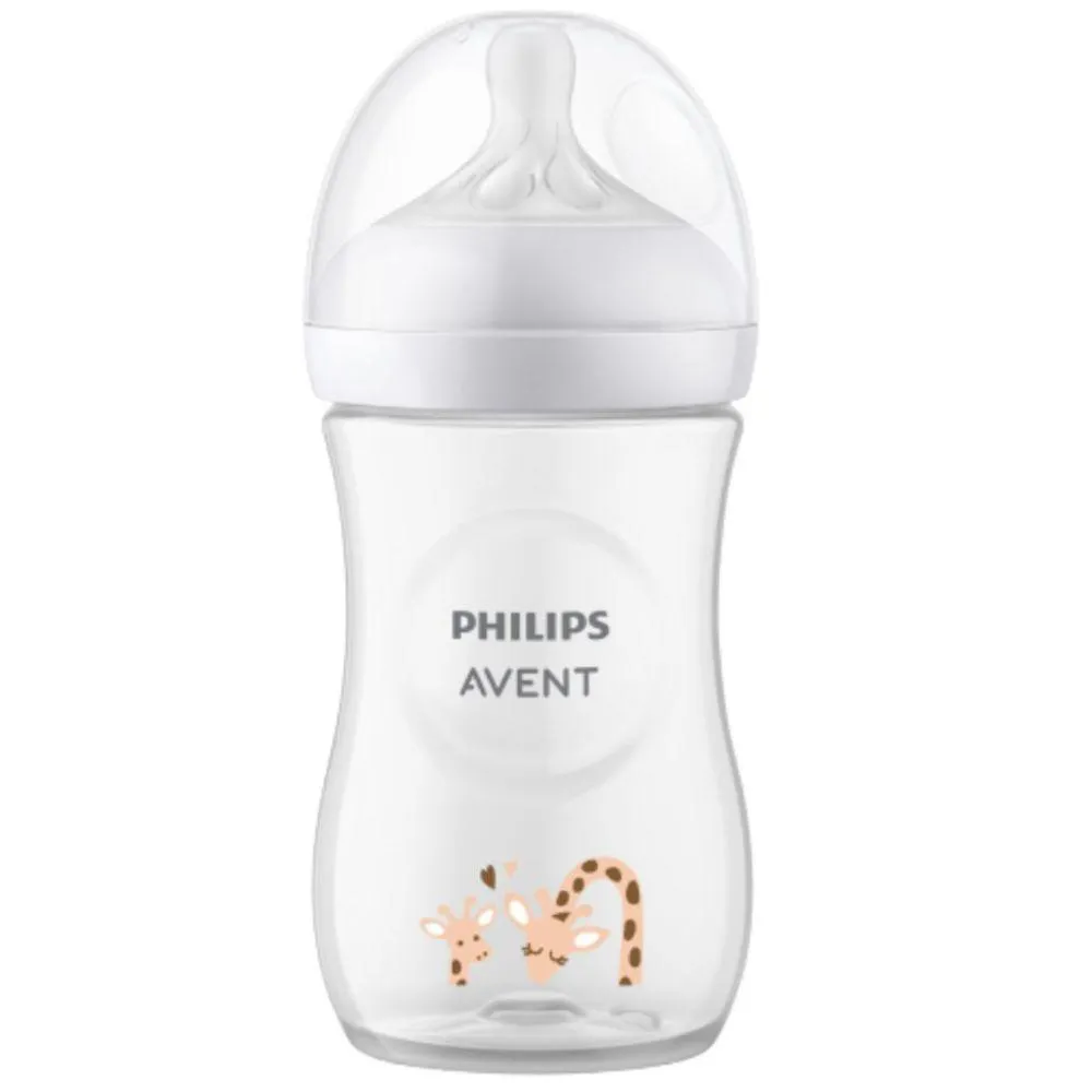 MAMADEIRA PETALA 3.0 260ML DECORADA GIRAFA - PHILPS AVENT