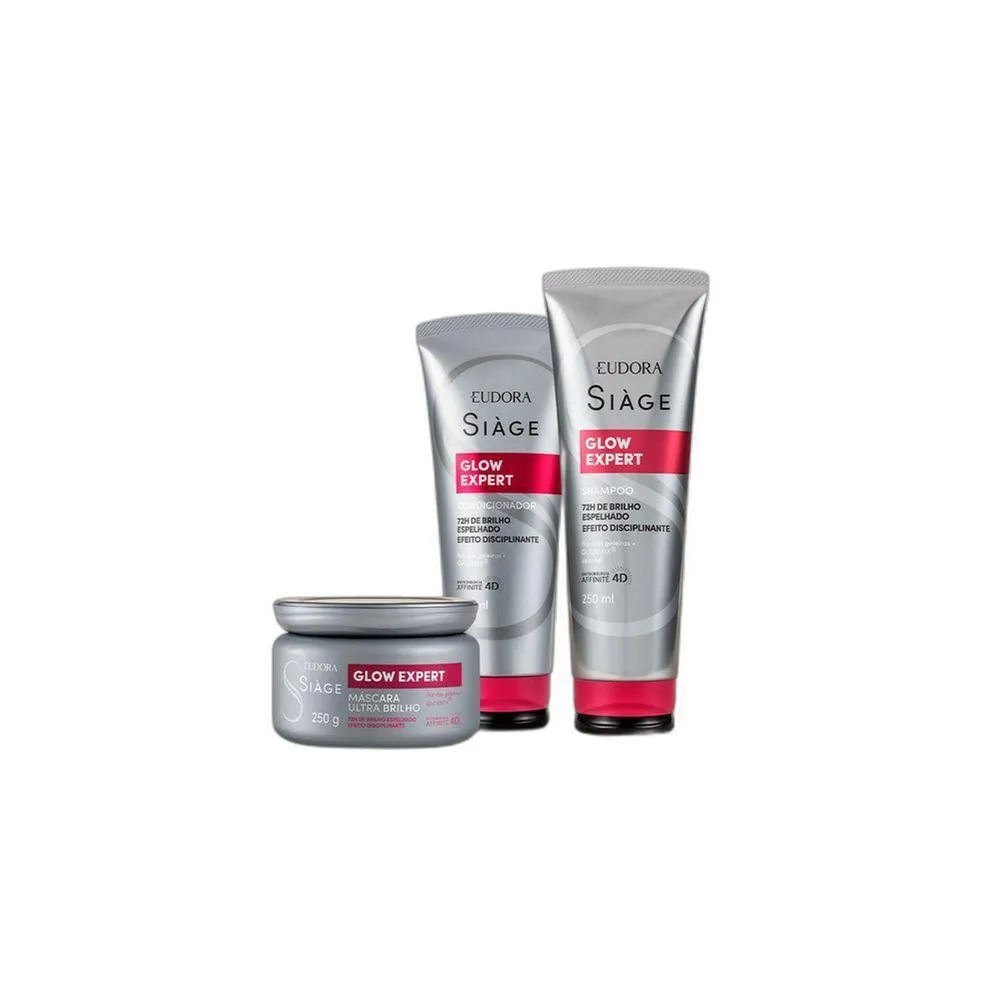 COMBO SIàGE GLOW EXPERT: SHAMPOO 250ML + CONDICIONADOR 200ML + MáSCARA CAPILAR 250G