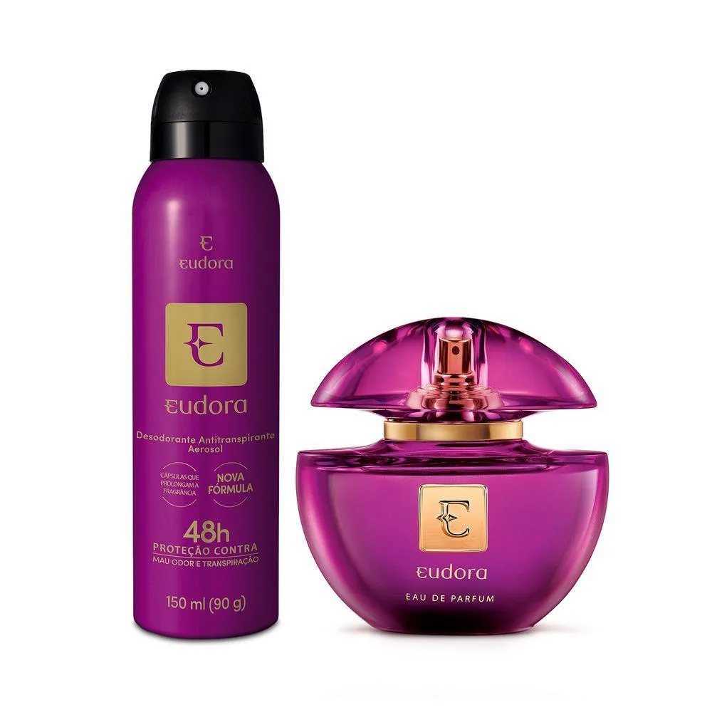 COMBO EUDORA: EAU DE PARFUM 75ML + DESODORANTE ANTITRANSPIRANTE 150ML