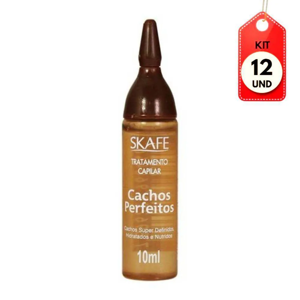 KIT C-12 SKAFE VITAMINA CAPILAR CACHOS PERFEITOS 10ML