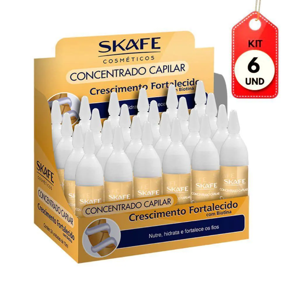 KIT C-06 SKAFE CRESCIMENTO VITAMINA CAPILAR 24X10ML