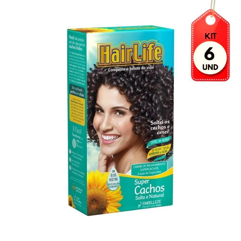 KIT C-06 HAIRLIFE SUPER CACHOS RELAXANTE CAPILAR 180G