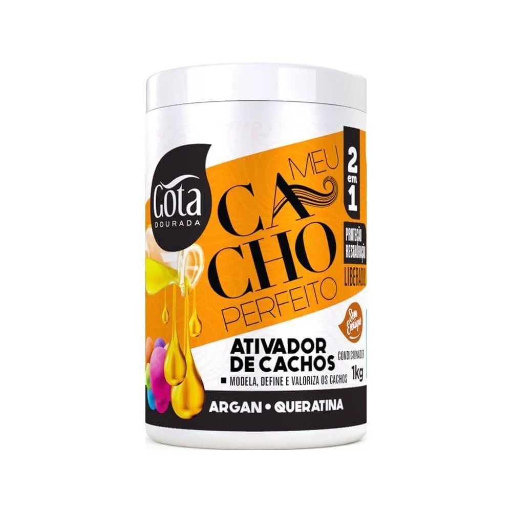GOTA DOURADA CACHO PERFEITO ARGAN QUERATINA ATIVADOR 1KG
