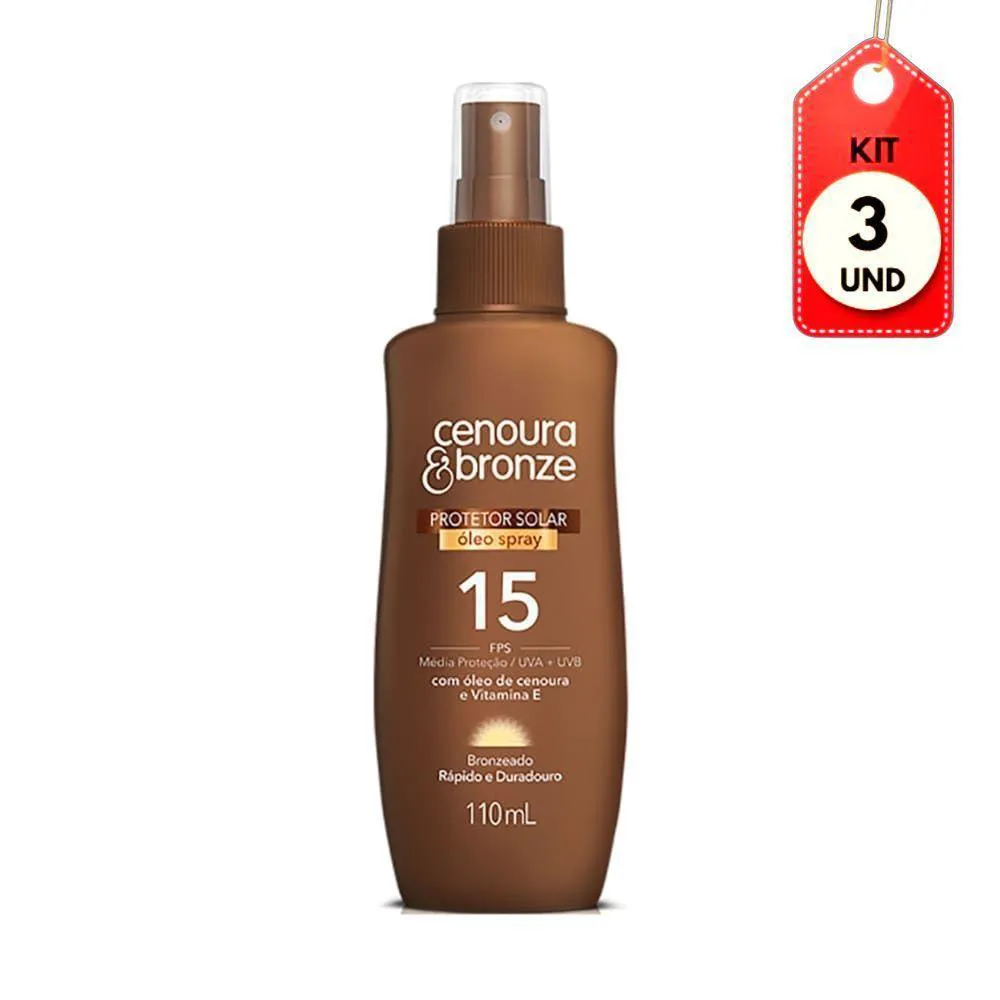 KIT C-03 CENOURA & BRONZE FPS15 óLEO BRONZEADOR SPRAY 110ML