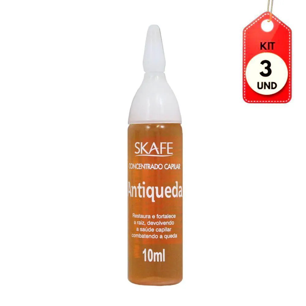 KIT C/03 SKAFE VITAMINA CAPILAR ANTIQUEDA 10ML