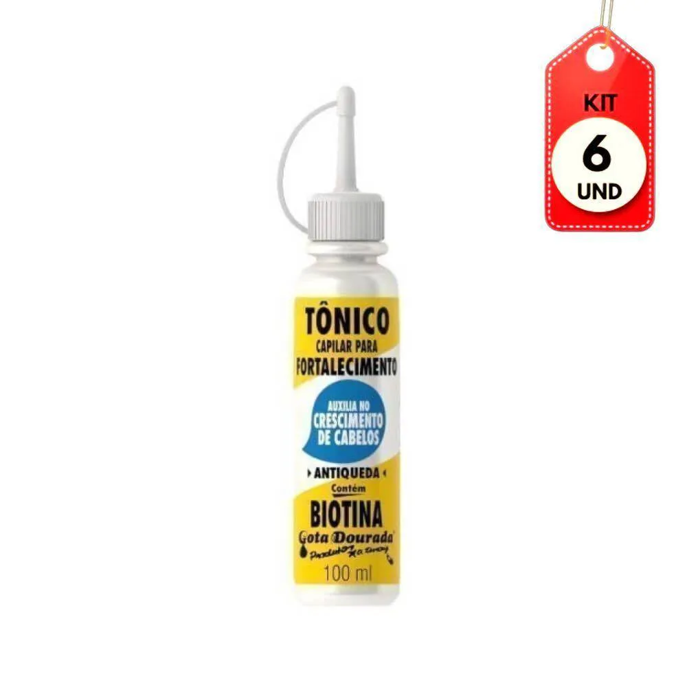 KIT C-06 GOTA DOURADA BIOTINA TôNICO FORTALECEDOR 100ML