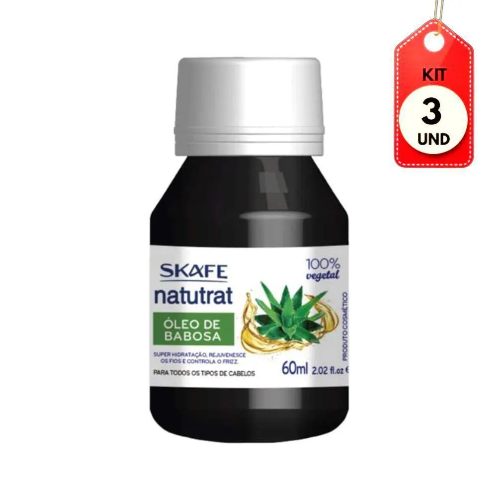 KIT C/03 SKAFE NATUTRAT óLEO DE BABOSA CAPILAR 60ML