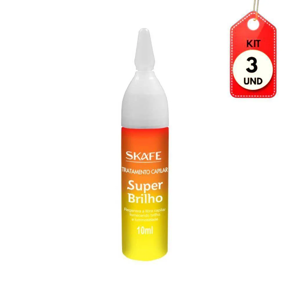 KIT C/03 SKAFE SUPER BRILHO VITAMINA CAPILAR 10ML