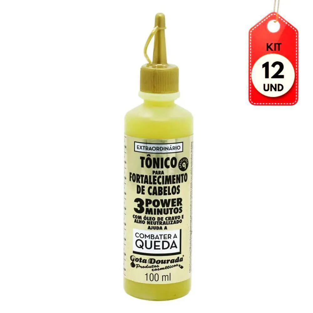 KIT C-12 GOTA DOURADA POWER QUEDA TôNICO 100ML