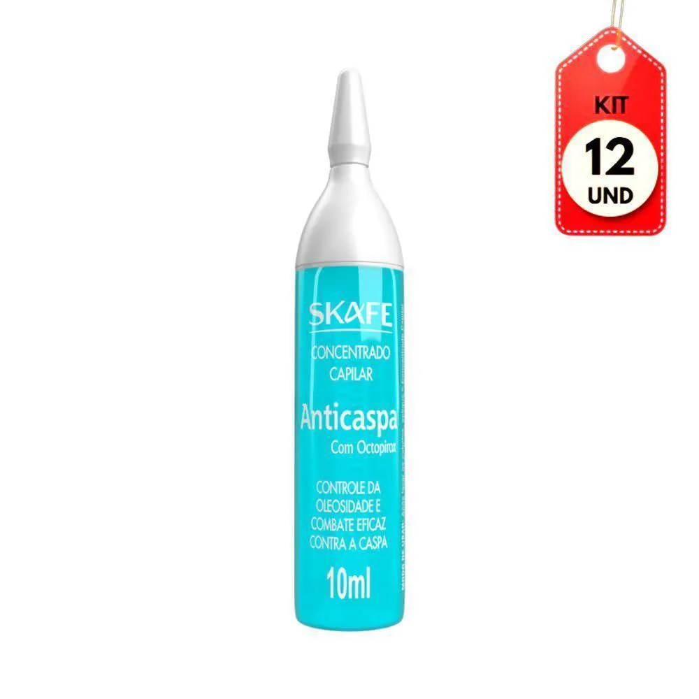 KIT C/12 SKAFE ANTICASPA VITAMINA CAPILAR 10ML