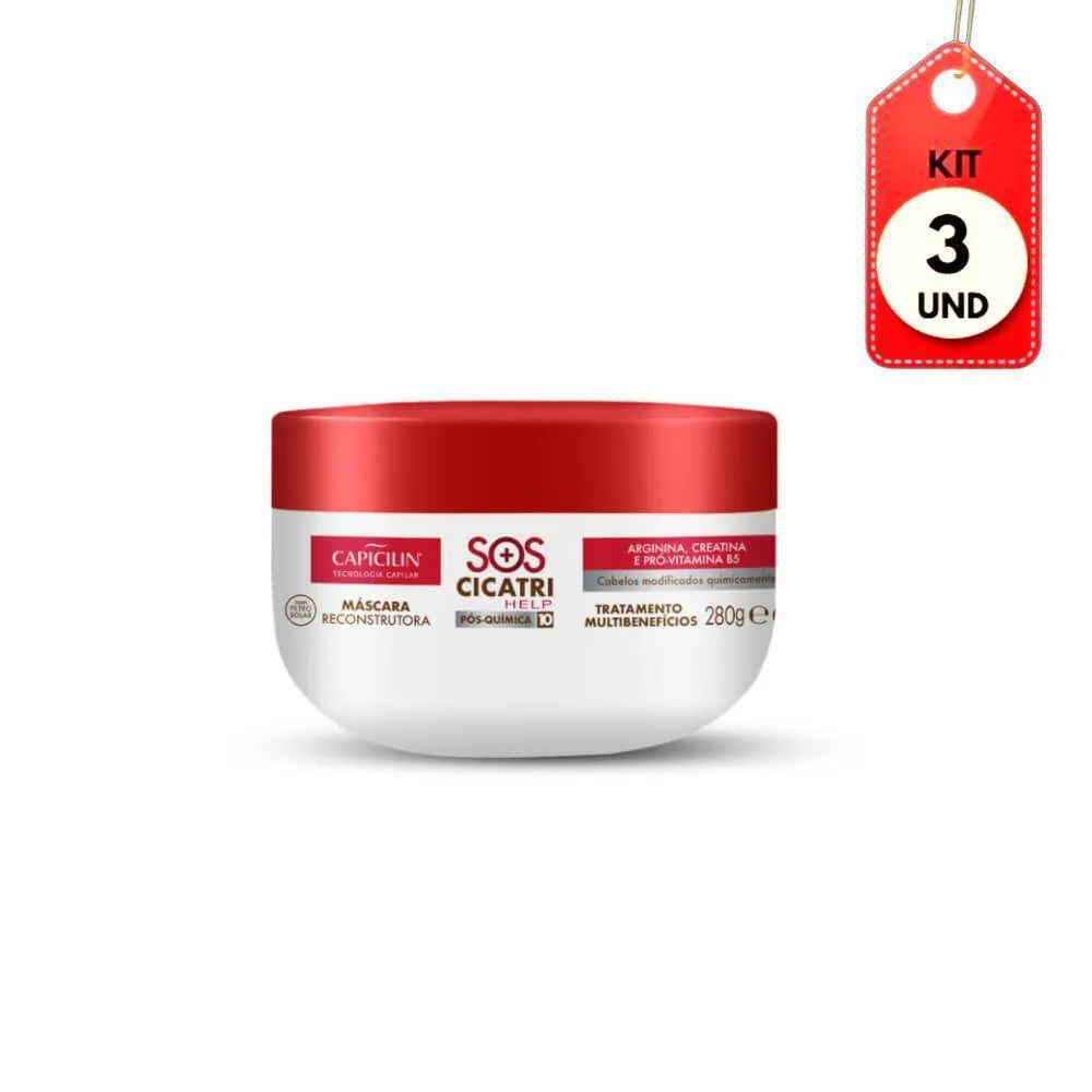 KIT C-03 CAPICILIN SOS CICATRI HELP MáSCARA RECONSTRUTORA 280G