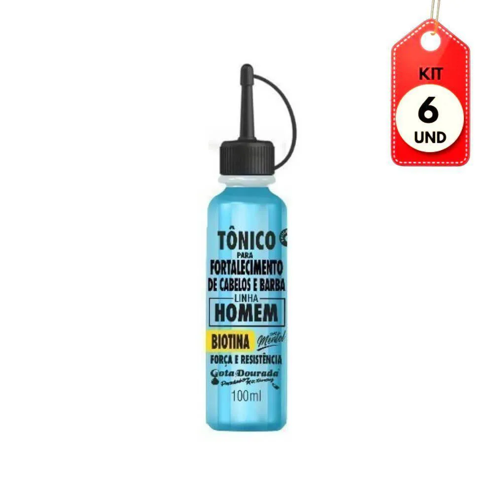 KIT C-06 GOTA DOURADA HOMEM TôNICO FORTALECEDOR 100ML