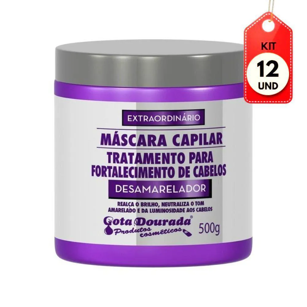 KIT C-12 GOTA DOURADA DESAMARELADOR MáSCARA 500G