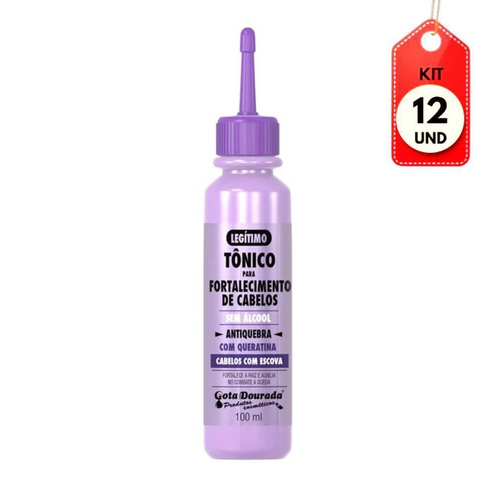 KIT C-12 GOTA DOURADA ESCOVA TôNICO 100ML