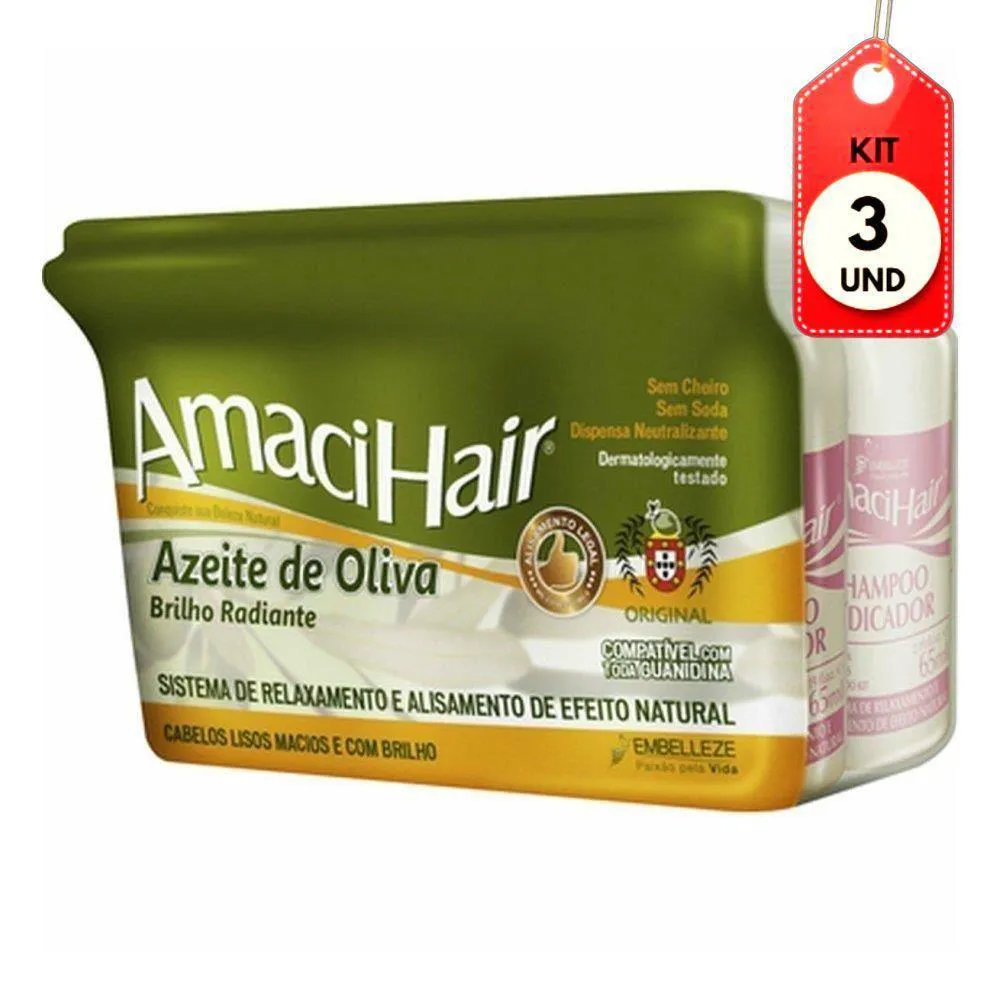 KIT C-03 AMACIHAIR AZEITE OLIVA RELAXANTE BALDINHO 220G