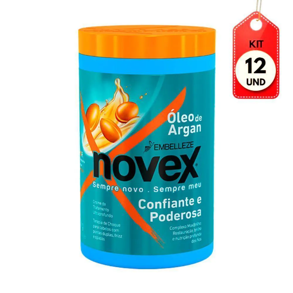 KIT C/12 NOVEX óLEO DE ARGAN CREME DE TRATAMENTO 1KG