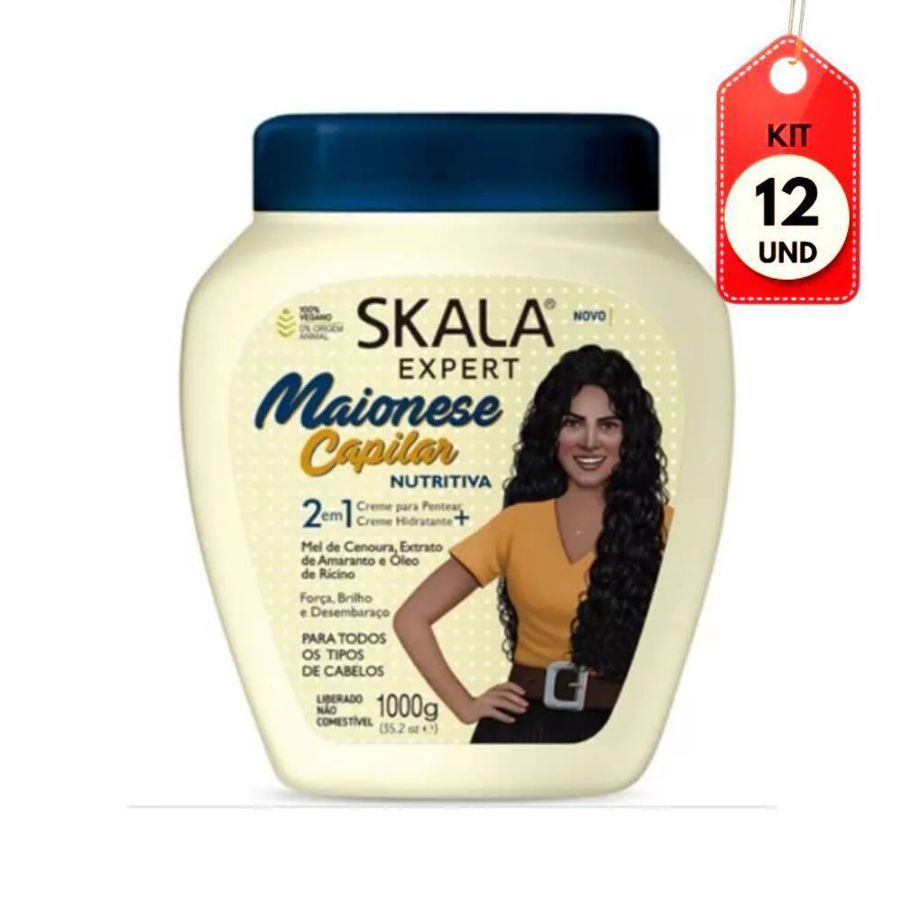 KIT C/12 SKALA MAIONESE CAPILAR NUTRITIVA CREME DE TRATAMENTO 1KG