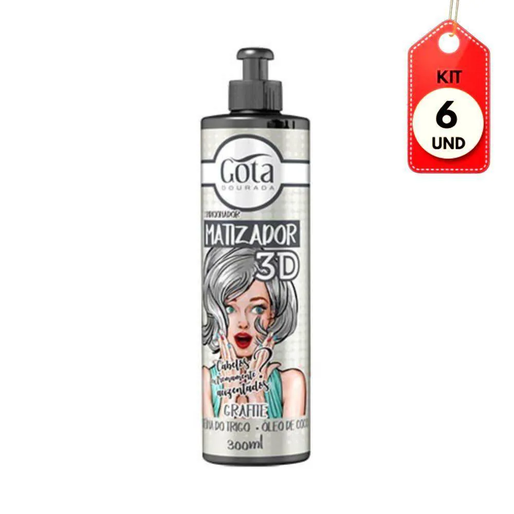 KIT C-06 GOTA DOURADA MATIZADOR 3D GRAFITE 300ML