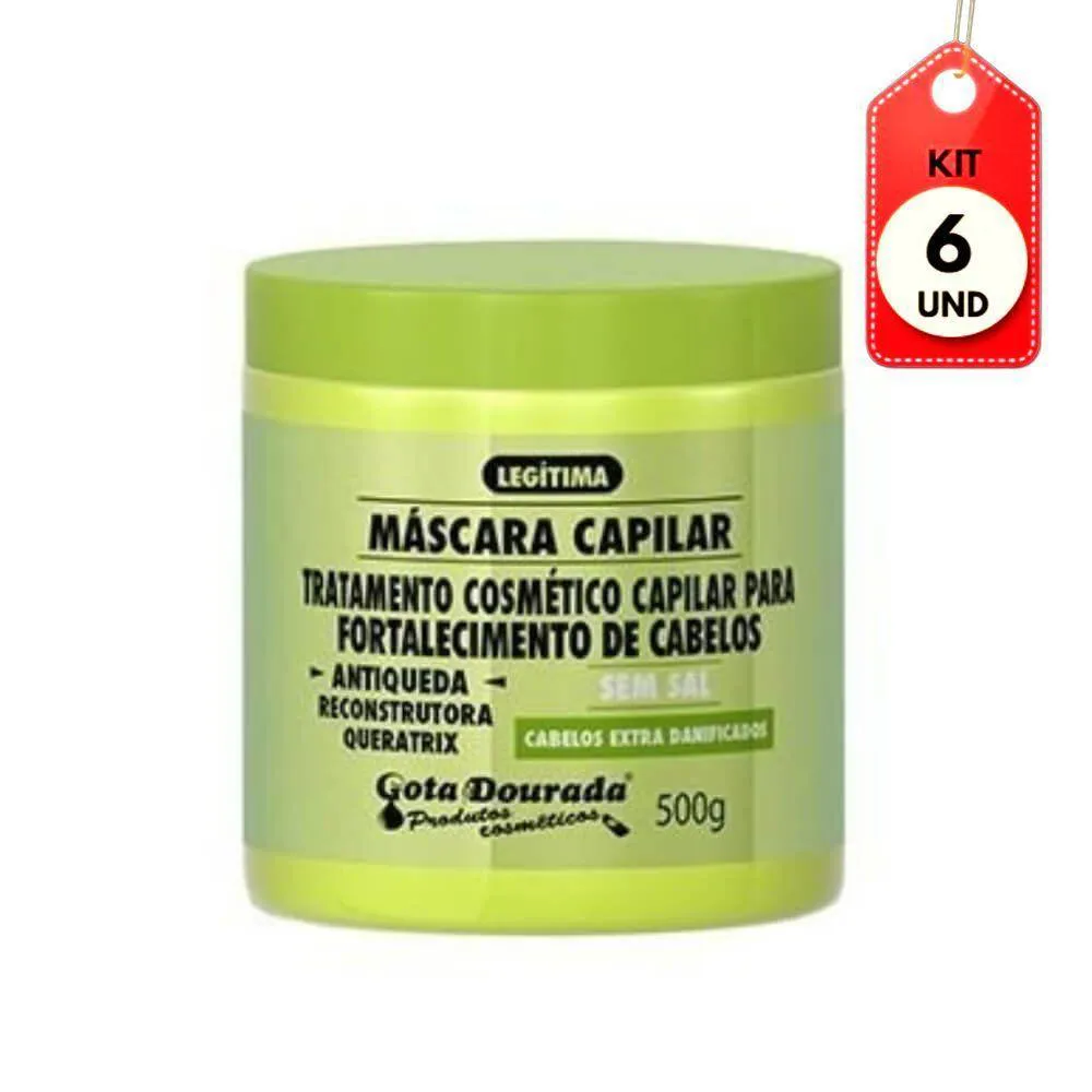 KIT C/06 GOTA DOURADA ANTIQUEDA MáSCARA 500G