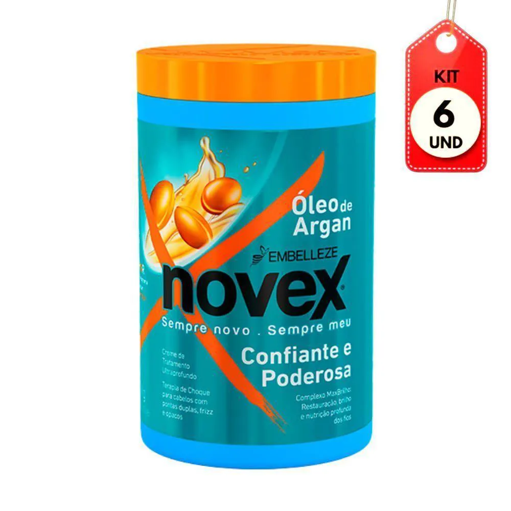 KIT C/06 NOVEX óLEO DE ARGAN CREME DE TRATAMENTO 1KG