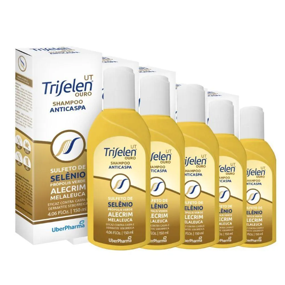 KIT 5X TRISELEN OURO SHAMPOO ANTICASPA 150ML UBERPHARMA A