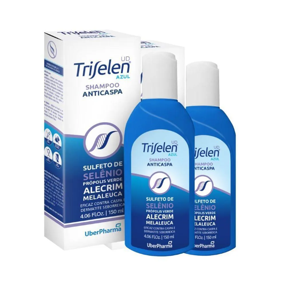 KIT 2X TRISELEN AZUL SHAMPOO ANTICASPA 150ML UBERPHARMA C
