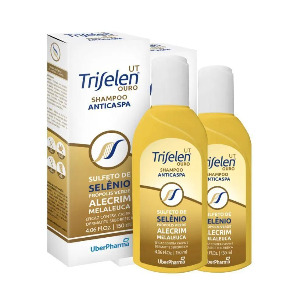 KIT 2X TRISELEN OURO SHAMPOO ANTICASPA 150ML UBERPHARMA