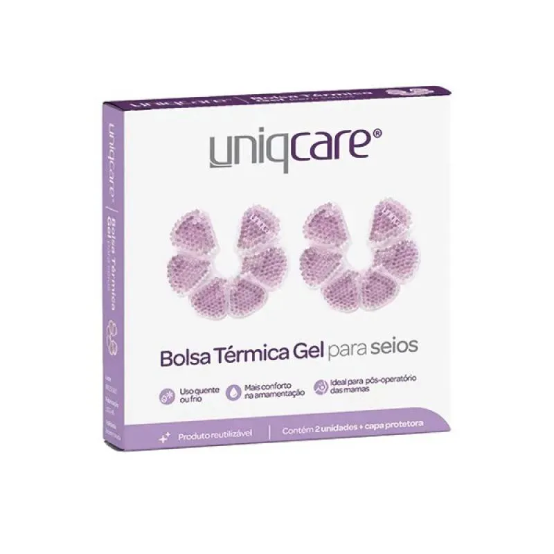 UNIQCARE - BOLSA TéRMICA GEL PARA SEIOS COM CAPA FLANELADA